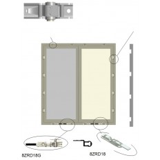 Drzwi 2 skrzydłowe 2200-3200 x 2200-2550, wypełnienie RAL 9006, RAL 9010