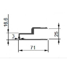 Profil drzwi kontenera 25 mm, L-6600 mm, anoda
