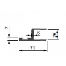 Profil drzwi kontenera 25 mm pod uszczelkę, L-6600 mm, anoda