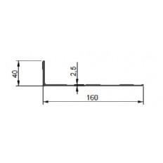 Profil wewnętrzny kontenera 160 mm , L-6800 mm, anoda