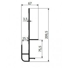 Profil obwodowy kontenera 25 mm 209,5 mm, L-6800 mm, anoda