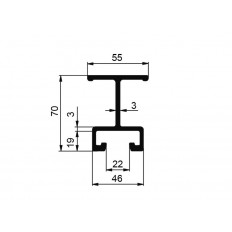 Profil poprzeczny ramy 70 mm