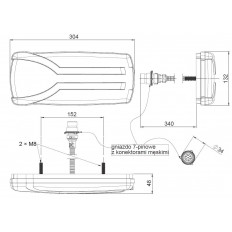 Lampa zespolona tylna LED 7 - funkcyjna Carmen NEON z podświetleniem rejestracji LEWA