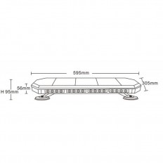 BELKA OSTRZEGAWCZA LED 595X305X56 mm R65 R 10