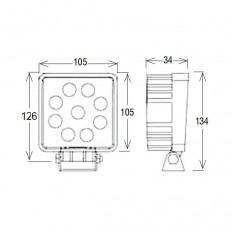 LAMPA ROBOCZA  9x LED KWADRATOWA