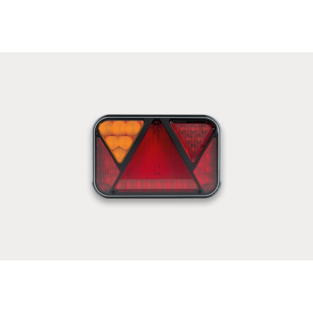 LAMPA TYLNA UNIWERSALNA lewa z trójkątem odbl0askowym LED 12V, 5-funkcyjna STOP/POZYCJA/KIERUNKOWSKAZ/PRZECIWMGŁOWE, LAMPA TYLNA UNIWERSALNA lewa z trójkątem odbl0askowym LED 12V, 5-funkcyjna STOP/POZYCJA/KIERUNKOWSKAZ/PRZECIWMGŁOWE,