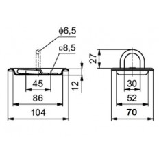 Uchwyt do mocowania ładunku podłogowy, 350 kg