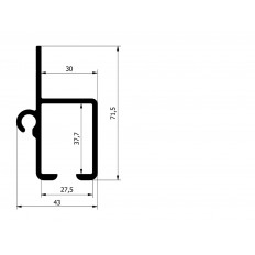 PROFIL SZYNY ALUMINIOIWEJ DACHU SLIM DŁUGOŚĆ 5200 MM