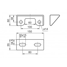 KONSOLA PRZYMOCOWUJĄCA 100mm MAN, Zn