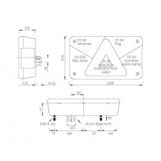 Lampa tylna zespolona do przyczep Aspöck Multipoint V prawa