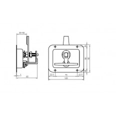 ZAMEK WPUSZCZANY Z KLUCZEM, INOX