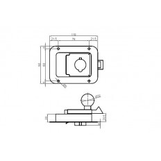 ZAMEK WPUSZCZANY 120x92mm, nierdz