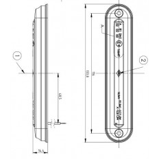 LAMPA OBRYSOWA SLIM ZE ŚWIATŁOWODEM CZERWONA LED