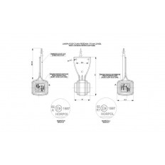 LAMPA OBRYSOWA BIAŁA + CZERWONA HOR 44 WISZĄCA ,DIODA 12/24 V LEWA