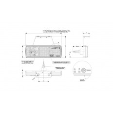 LAMPA OBRYSOWA PODWIESZANA Z ODBLASKIEM LEWA  CZERWONA