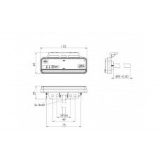 LAMPA POZYCYJNA Z ODBLASKIEM POMARAŃCZOWA HOR 55, DIOD. 12/24V (KABEL 0.5m + ZACISK)