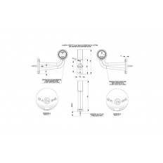 LAMPA OBRYSOWA B-CZ H69 NA WYSIĘGNIKU DŁUGIM 12/24V LEWA
