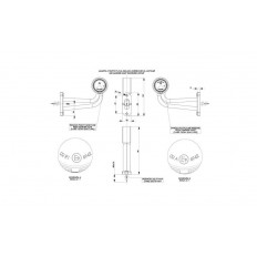 LAMPA OBRYSOWA B-CZ H69 NA WYSIĘGNIKU DŁUGIM 12/24V PRAWA