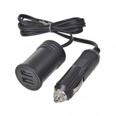 PRZEWÓD 1 M DO ŁADOWANIA Z  GNIAZDAMI  USB 12 V / 24 V