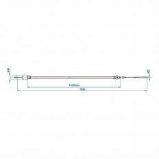 Przewód hamulcowy 1430/1640mm tuleja Ø26mm pasuje do ALKO do '97 Nowa 15,79