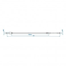 Przewód hamulcowy 520/730mm tuleja Ø26mm pasuje do ALKO od '97