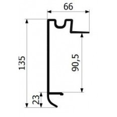 PROFIL OBWODOWY  90 mm Z WPUSTEM / LEMEM ALU ANODA