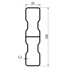 PROFIL DESKI PLANDEKI 100X25X 1,2 WZMOCNIONY/ LEKKI  : ANODA