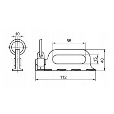Uchwyt mocujący Airline, 2500 kg