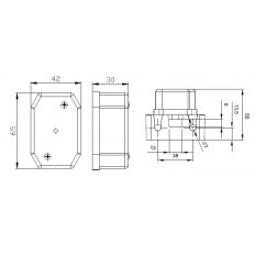 LAMPA OBRYSOWA LED 12-30V  BIAŁA Z ODBLASKIEM UCHWYT KĄTOWY WIĄZKA ELEKTRYCZNA