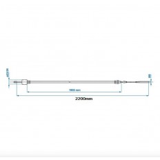 Przewód hamulcowy 1990/2200mm tuleja Ø26mm pasuje do ALKO do 97