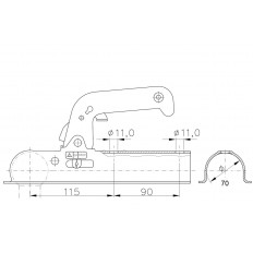 Zaczep kulowy Winterhoff WW 8-C 800 kg rura 70