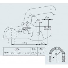 GŁOWICA ZACZEPOWA 3,5 T 3500kg WW 350-RB-K1212