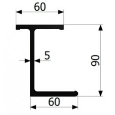 Profil pomocniczy ramy 90 mm, alu