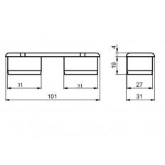 Zaślepka gumowa profilu antyrowerowego prosta 100x30 mm