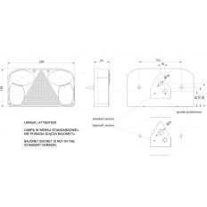 LAMPA TYLNA LEWA Z TRÓJKĄTEM ODBLASKOWYM I ŚWIATŁEM PRZECIWMGŁOWYM