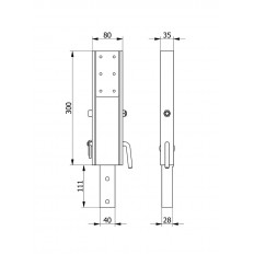 Statyw słupka aluminiowy  środkowy L 300