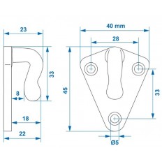 HAK DOLIN STALOWYCH  40x45mm