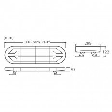 BELKA OSTRZEGAWCZA LED 1002x286 R10 R65  12 / 24V