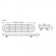 BELKA OSTRZEGAWCZA LED 1002x286 R10 R65  12 / 24V