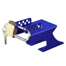 ZABEZPIECZENIE ZACZEPU PRZYCZEPY UNIWERSALNE NIEBIESKIE+KŁÓDKA MOSIĘŻNA