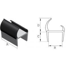 USZCZELKA DRZWI PVC 18/18   szara/czarna L-5000