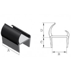 USZCZELKA DRZWI PVC 40/18   szara/czarna L-5000