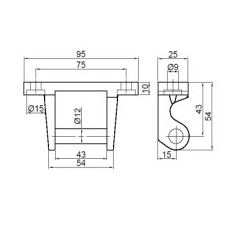 ZAWIAS BURTOWY WYWROTKI  95MM ZN