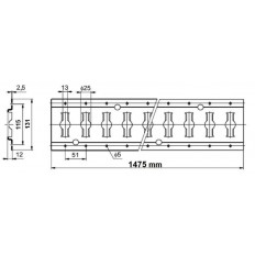 LISTWA MOCOWANIA ŁADUNKU 1475 mm STAL / ZN