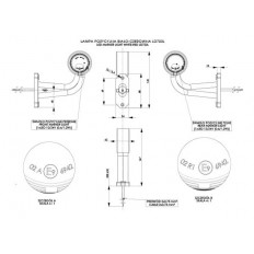 LAMPA OBRYSOWA B-CZ H69 NA WYSIĘGNIKU KRÓTKIM 12/24V LEWA