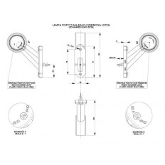 LAMPA OBRYSOWA B-CZ H69 NA WYSIĘGNIKU ŚREDNIM 12/24V LEWA