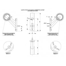 LAMPA OBRYSOWA B-CZ H69 NA WYSIĘGNIKU ŚREDNIM 12/24V PRAWA