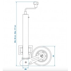 KOŁO PODPOROWE FI 60 MM Z UCHWYTEM SKŁADANE