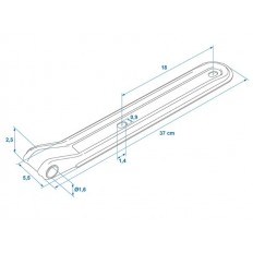 Zawias burty przyczepy 370mm ocynk