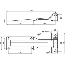 ZAWIAS DRZWI KPL 280 mm INOX